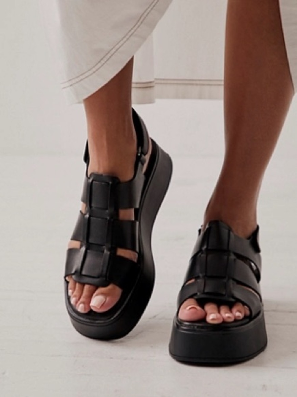 Vagabond Shoemakers Chic Courtney Black Platform Chunky Fisherman Sandals Sz 10 - Picture 2 of 11